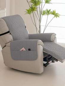 Funda de sillón reclinable acolchada de 1 plaza con correa elástica ajustable, de unicolor y antipolvo - Se ajusta a la mayoría de los sillones reclinables