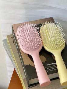 1 pieza Cepillo de pelo portátil y vertical de color macaron, lindo y antiestático, adecuado para hombres y mujeres con cabello largo - Multicolor - Ver 5