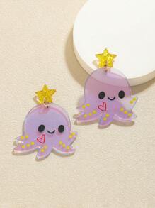 1 Pair Cute Acrylic Colorful Christmas Tree Dangle Earrings, Suitable For Girls Daily Wear, Holiday Accessories, Also Can Be Used As Gifts