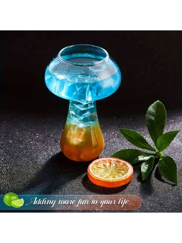 1 Transparent Mushroom Shaped Glass Cocktail Glass - A Creative Party Drinking Utensil For Bars, Clubs, And Food Pubs, Hand Washed Only, Reusable, And Lead-Free Glass, Perfect For KTV, Events, And Unique Dining Experiences. Cocktail Glass