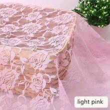 Lace Fabric In Multiple Sizes & Colors: 59inch*39.37inch /150cm*100cm /150cm*200cm /150cm*300cm /150cm*500cm Floral Rose Knitted Lace Fabric, Non-Stretch, Black, White, Beige, Sky Blue, Burgundy, Pink, Purple, For DIY Clothing, Wedding Dress, Sewing, Home Curtain, Door Curtain, Wedding Decor, Party Decor, Sports Festival Headpiece, Ribbon Decorations