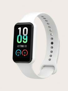 1pc Solid Color Casual Style Snap-On Silicone Smart Watch Band Strap, Suitable For Amazfit Band 7, Suitable For All-Day Wear
