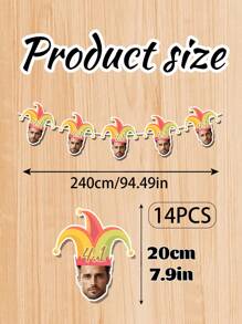 7/14/21pc Customized Facial Photo Birthday Banner, Personalized Customize Digital Birthday Party Banner, Customized Birthday Banner, 21 Years Old, 30 Years Old, 40 Years Old, 50 Years Old Birthday Custom Party Decoration Fun Banner