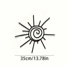 Hello Young Bohemian Sun Burst Metal Wall Art,1pc Transverse Orientation Sunburst Wall Hanging Decor,Outdoor Indoor Beach Sign Poolside Artwork,Power-Free Metal Wall Pediments,Featherless,Home Decor ,Room Decor,Wall Decor Bedroom Decor