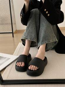 XIXITIAO 1 双 EVA 厚底塑料拖鞋，防滑软底云拖鞋，时尚多色简约厚底防滑休闲拖鞋，男女皆宜，适合所有季节居家、海滩、浴室使用