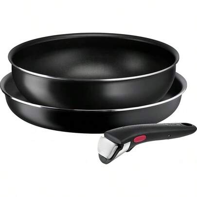 ティファール 取っ手のとれる 鍋 フライパンセット 3点セット ガス火専用 PFOAなどの有害物質不使用 「インジニオ･ネオ ファミリーセット3」 こびりつきにくさ長持ち ブラック L16390