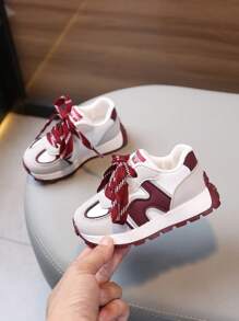 1 paire de baskets mode antidérapantes et légères à lacets, convenant aux garçons, aux filles, à la course en extérieur, toute saison