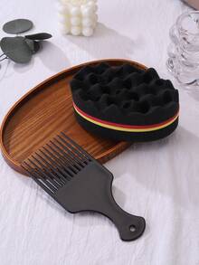 2pcs Hairdresser's Hair Brush & Sponge, African Twist Hairstyling Tools, Coils, Dreadlock Sponge Brush Locks Curly Hair Coil Wave Hair Care Tools,Back To School,Travel Holiday Essentials,Hair Accessories For Women,Slick Back Brush,Barber Accessories,Hair Dryer,Hair Dryer,Hair, Accessories, Hair Products, Hair Tools, Hair Stuff, Hair Care, Curly Hair Brush, Barber, Barber Accessories, Hairdressing Equipment,Travel Essentials,Travel Essential,Hairstyle,Hairdressing,Hair,Travel,Hair Products,Hair Tools,Hair Stuff,Barber,Barber Accessories,Barbershop,Hairdressing Equipment - Multicolor - View 11