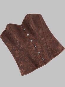 1 szt. Gorset damski w stylu pałacowym, klasyczny jednolity kolor żakardowy gorset z sznurowanym pasem, wzmacniający kształtowanie, można nosić jako odzież wierzchnią na wesele i imprezę