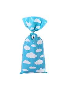 50pcs Blue Sky And White Cloud Color Printing OPP Flat Pocket Food Packaging Candy Biscuits Popcorn Tapping Pocket