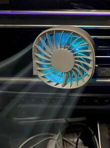 1 pièce Ventilateur de montage sur bouche d'aération de voiture avec lumière colorée, 3 vitesses de vent, faible bruit, ventilateur de refroidissement USB pour véhicules, mini ventilateur de voiture