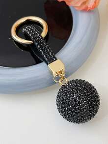 1pc Fashionable Full Rhinestone Ball Keychain, Crystal Keychain Bag Charm Car Key Chain - Multicolor - View 20