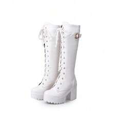 Women Knee-High Boots - White - View 1