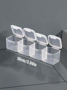 7-Day Portable Pill Box, Large Capacity Mini 7-Compartment English Weekly Medication Organizer - Multicolor - View 13