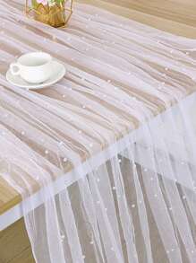 1 Piece Pearl Chiffon Decorative Table Flag Wedding Decoration Tablecloth Indoor And Outdoor Table Decoration Cloth Solid Color Beautiful Background Cloth Wedding Supplies