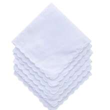 3/6/10 件经典素色手帕，吸水，白色手帕适合 DIY 刺绣或装饰，实用便携，适合日常使用