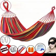 1pc Outdoor Canvas Hammock, Widened For Single/Double Use, Leisure Camping Equipment