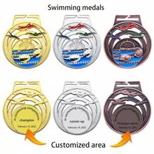 1pc Customized Sports Medal, 8 Sport Patterns To Choose From Including Basketball, Football, Table Tennis, Badminton, Volleyball, Swimming, Martial Arts, Running, Personalize The Back With Competition Details, Suitable For Sports Meets, Club Events, Competitions, And Gifts For Athletic Friends