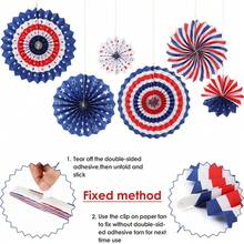 4th Of July Decorations Independence Day Patriotic Decor Set - Red White Blue Paper USA Banner Flag Fans Star Streamer Pom Poms For Memorial Veterans Labor Presidents Flag Day Home Parties Accessories - Patriotic Decor Set - View 7