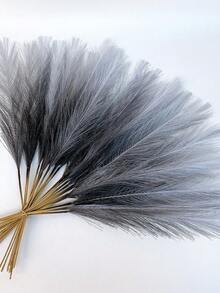 5/10/20 Pcs Artificial Reed Grass, 55cm/21.6 Inches Long, Soft & Durable Polyester Material, Non-Fading, Crush-Resistant, Bendable & Recoverable, Plastic Artificial Plants, Room Decor - Gradient Black - View 2