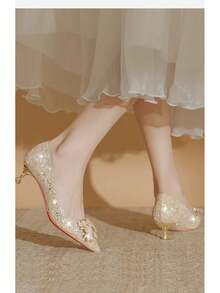 Bridal Garters & Barefoot Sandals - Silver Square Buckle - View 7