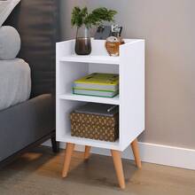Compacta Max Bedside Table With Niche And Cell Phone Holder - White - View 2