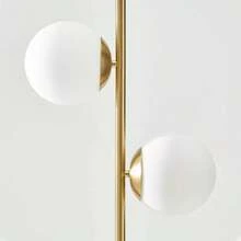 Brightech Sphere Mid-Century (Includes LED Light Bulbs) Tree Floor Lamp Antiqued Brass: Mid-Century Design, Dual Globe, Alexa Compatible - 1 - View 4