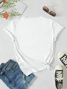 Women White Crew Neck Short Sleeve T-Shirt With Funny Frog Expressions Graphic, Casual Cute Summer Top