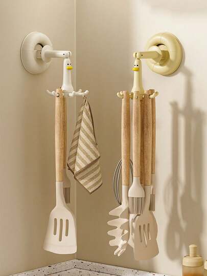 1 个吸盘挂钩，防锈 6 爪壁挂式浴室挂钩，防水，适用于厨房