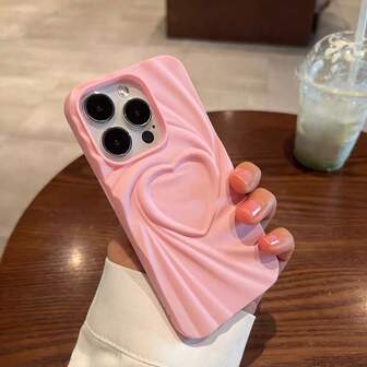 极简主义黑色哑光 3D 心形手机壳适用于 17 Pro Max/17/17 Air、16 Pro Max/16/16 Pro/16 Plus、15/15 Pro Max/15 Pro、11/12/13/11 Pro/11 Pro Max/12 Pro/12 Pro Max/13 Pro Max/14 Pro/14 Pro Max、XS/XR，创意独特设计