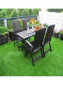 2/1pc Movable Interlocking Artificial Grass Plastic Floating Floor Green Lawn, Courtyard Landscape Synthetic Turf - Multicolor - View 6