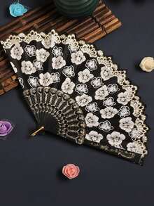 1 件白色樱花图案蕾丝折扇，配优雅大方的镀金框架，适合日常使用，扇长 22.5 厘米，金属花朵图案扇子生日最佳礼物，中性配饰，家居装饰配件和配饰（注意：本产品有一些小瑕疵，但不影响其整体外观或可用性。） - 彩色 - 查看 27