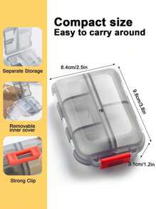 1pc Portable Travel Medicine Box, Summer Waterproof Storage Box, Dust-Proof And Moisture-Proof Pill Box, Reusable Medicine Storage Box, Suitable For Both Men And Women, Vitamin Supplement Storage, Suitable For Travel, Business Trips, Summer Beaches, Beach Family Outings, Outdoor Office Work, Returning To School, Christmas Gift-Giving