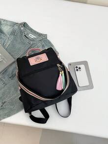 Fashionable Casual Versatile Large Capacity Backpack - Black - View 7