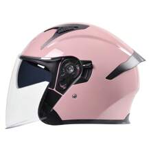 AD Kask motocyklowy HD z podwójną soczewką przeciwmgielną, otwarty, certyfikowany przez Seasons DOT, kask ochronny do jazdy, rozmiar uniwersalny