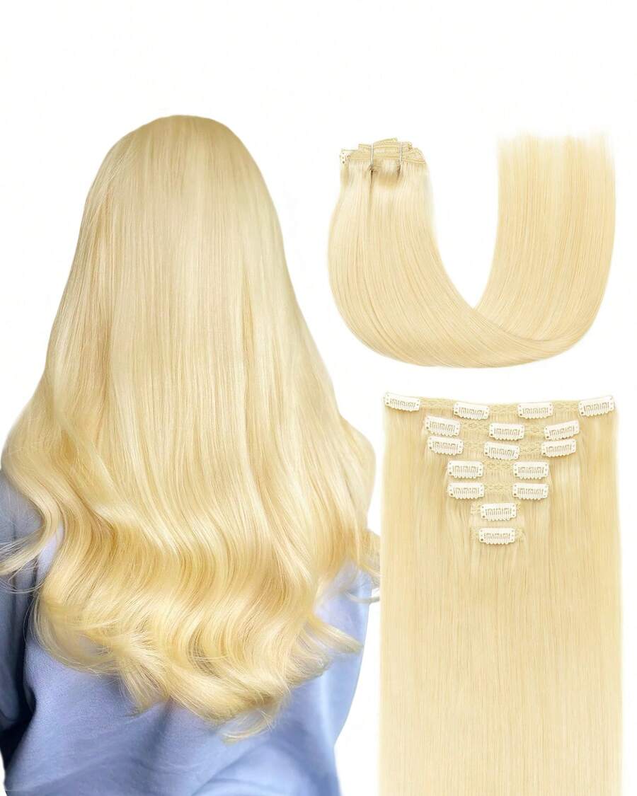 7PC/Set Clip In Human Hair Extension