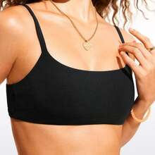 Comfortable Fitness Bandeau Top With Padded Day Day Fashion Suplex Colors - 黑色 - 查看 3