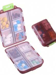 1. Caja de medicina de viaje portátil con 10 compartimentos, a prueba de polvo y humedad, caja de almacenamiento de medicina reutilizable, apta para hombres y mujeres, almacenamiento de vitaminas y suplementos, adecuada para viajes, viajes de negocios, playas de verano, salidas familiares a la playa, trabajo de oficina al aire libre, regreso a la escuela, regalo de Navidad