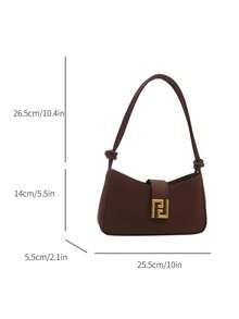 The New Light Luxury Solid Color High-End Versatile Women's Shoulder Bag - Brown - View 2