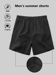 男士夏季运动短裤，带拉链口袋和抽绳腰带，适合网球和健身房，运动短裤