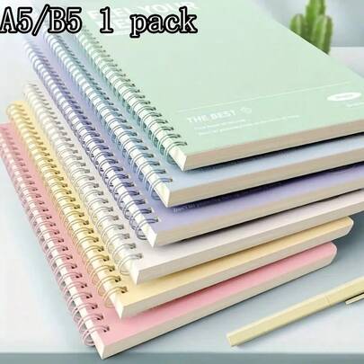 Spiralblock, 1/6 Blatt 8,3" x 5,9" A5/B5 Pappe Umschlag 7mm Universitätslinien, 6 Farben 60-120 Seiten zum Lernen und Notizen machen, Tagebuch