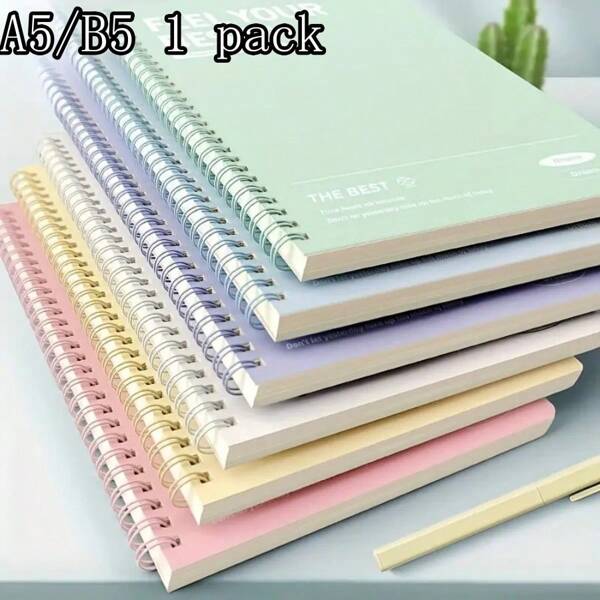 Spiral Notebook, 1/6 Sheet 8.3" X 5.9" A5/B5 Cardboard Cover 7mm College Rules, 6 Colors 60-120 Pages Study And Take Notes Diary Back To School