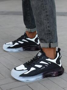 Lightweight Men's Cushioned Sneakers - Breathable And Shock-Absorbing, Suitable For Outdoor Activities - Black and White - View 14