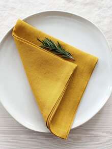 2/6/12Pcs Minimalist Soft Absorbent Yellow Napkins, Modern Table Decor For Restaurant, Home, Party, Festival - Yellow - View 2