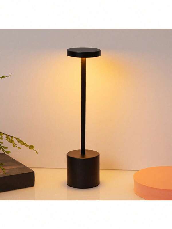 1pc Cordless LED Table Lamp, Rechargeable, Three-Color Temperature & Stepless Dimming, Suitable For Outdoor/Restaurant/Bedroom/Home/Coffee Table Use
