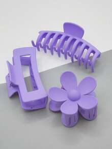 16 Pieces Soft Hair Headband Bow Wash With Multicolor Matte Matte Scrub Large Grab Clip Elastic Scurry Set Home Bathroom Decor Summer - Purple - View 4