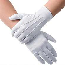 4PCS Guantes de Algodón Blancos para Hombres Guantes de Uniforme de Esmoquin Formal Guardia de Desfile Ceremonia Disfraz Cosplay Joyería de Monedas Guantes de Mayordomo - Blanco 2 pares - Ver 2