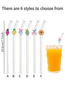 1 Ống hút thủy tinh hình trái cây hoạt hình với nho, anh đào và dứa thiết kế hoạt hình, cho trà sữa, dã ngoại ngoài trời, đồ uống tiệc, nước có ga, cocktail, nước trái cây và đồ uống lạnh, cho nhà bếp, cửa hàng tráng miệng, quầy bar đồ ăn nhẹ, 25/50/100 ống hút giấy chấm bi chống ẩm nhiều màu ngẫu nhiên, cho tiệc sinh nhật, trang trí đám cưới, đồ dùng cần thiết cho buổi dã ngoại, quà tặng cho bữa tiệc, lễ kỷ niệm ngày lễ, dã ngoại mùa hè, mùa trở lại trường và tốt nghiệp - phong cách 1 - Xem 2