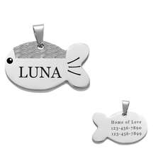 1PC Fish-Shape Dog Cat Personalized Pattern & Name Pet Tags - Double Sided Engraved Pet Name Tags For Pets Double Sided Stainless Steel Pet Id Tags - Multicolor - View 9