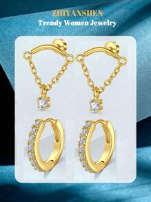 4 piezas Pendientes de cartílago para mujer de plata y oro, pendientes planos para tragus, helix, joyería para perforaciones, hipoalergénicos, pendientes apilables, pendientes de botón de oro para mujeres, pendientes para mujeres, pendientes de espalda plana, pendientes para el segundo orificio para mujeres